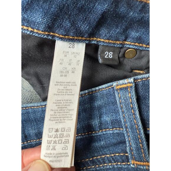 Spanx Jeans, Dark Denim, Women's size 28, Slim X Skinny, Raw Hem - Picture 3 of 7